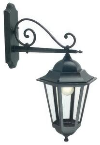 Applique Esagonale in pressofusione di alluminio. ASSISI MAXI Grande Diffusori in vetro trasparente. 48x31x h 71 cm Altezza max lampada: 200mm. Alimentazione 230 V ~ 50 Hz n NERO