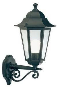 Applique Esagonale in pressofusione di alluminio. ASSISI Grande Diffusori in vetro trasparente. 29x23x h 46 cm Altezza max lampada: 200mm. Alimentazione 230 V ~ 50 Hz NERO