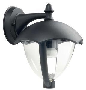 Applique Struttura in pressofusione di alluminio. , SOFY, Diffusore in termoplastico trasparente. Dimensione 19x21xh 24 cm Altezza max lampada 110mm colore nero