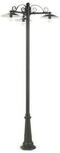 Truttura in pressofusione di alluminio Piatti verniciati e smaltati bianco ANTIQUE PALO ALTO TRE LUCI E27 Dimensioni 29x91xh 234 cm colore GRAFITE