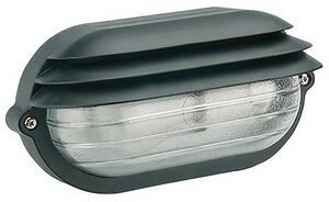 Applique in pressofusione di alluminio PALPEBRA OVALE GRANDE E27 Dimensioni 28,7x13,2x h 16,9 cm Diffusore in vetro stampato colore NERO