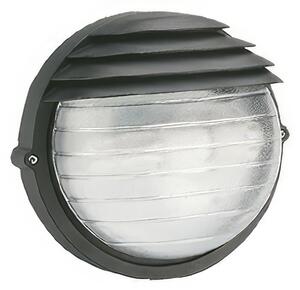 Applique in pressofusione di alluminio PALPEBRA TONDA APPLIQUE GRANDE E27 colore NERO Dimensioni 26,3x12,8x h 24,8 cm Diffusore in vetro stampato