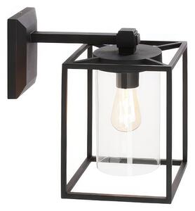 Applique in pressofusione di alluminio DOMUS APPLIQUE IN BASSO GRANDE E27 Dimensioni 19,8x31,2xh 33,4 cm Diffusori in termoplastico trasparente colore NERO