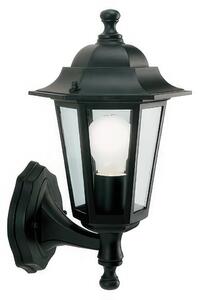 Applique Esagonale in pressofusione di alluminio. KAYAK Piccola Diffusori in vetro trasparente. 20x21x h 34 cm Altezza max lampada: 155mm. Alimentazione 230 V ~ 50 Hz NERO
