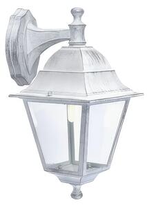 APPLIQUE OLD IN BASSO PICCOLA in alluminio pressofuso Dimensioni 18x20xh 37 cm E27 colore BIANCO ARGENTO