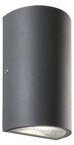 Applique in pressofusione di alluminio TRUMP APPLIQUE DOPPIA Dimensioni 9x5,5hh 16 cm Diffusore in vetro trasparente 6W 6W LED 3000K colore GRAFITE