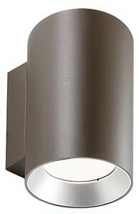 Lampada da parete in alluminio pressofuso SHOW APPLIQUE DOPPIA 10W 10W LED 4000K Dimensioni �11x17,5 cm Diffusori in vetro trasparente colore CORTEN