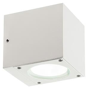 Applique in alluminio pressofuso LULA APPLIQUE MONO Dimensioni 9x9xh 10,7 Diffusore in vetro trasparente 6W LED 3000K colore BIANCO