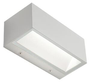 Applique in alluminio pressofuso BOX APPLIQUE GRANDE 20W LED 4000K Dimensioni 22x10,3xh 8,5 cm Diffusori in vetro trasparente coloreBIANCO