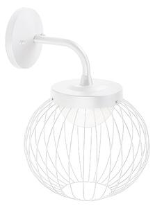 Applique in alluminio e metallo CAGE APPLIQUE IN BASSO 20W LED 3000K Dimensioni 25,3x27,9x h 38,3 cm Diffusore in termoplastico opalino colore BIANCO