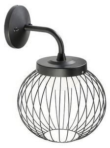 Applique in alluminio e metallo CAGE APPLIQUE IN BASSO 20W LED 3000K Dimensioni 25,3x27,9x h 38,3 cm Diffusore in termoplastico opalino colore NERO