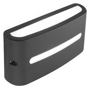 Applique in alluminio pressofuso POST APPLIQUE FESSURA 10W LED 3000K Dimensioni 22x6,9xh 10,8 cm Diffusore in termoplastico opalino colore GRAFITE
