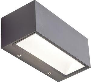 Applique in alluminio pressofuso BOX APPLIQUE MAXI 40W LED 3000K Dimensioni 30x12xh 10,8 cm Diffusori in vetro trasparente colore GRAFITE