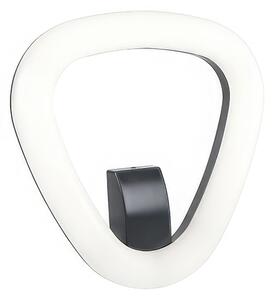 Lampada da parete in alluminio pressofuso DAPHNE APPLIQUE TRIANGOLO 20W LED 3000K Dimensioni 24x24xh 5,8 cm Diffusore in termoplastico opalino colore GRAFITE