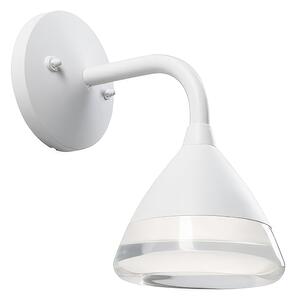 Lampada da parete in alluminio pressofuso GRAAL APPLIQUE IN BASSO Dimensioni 13,1x21,9x h 25,2 cm Diffusore in acrilico 20W LED 3000K colore BIANCO