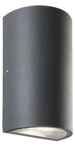 Applique in alluminio pressofuso TRUMP APPLIQUE DOPPIA 6W 6W LED 4000K Dimensioni 5,5x9xh16 cm Diffusore in vetro trasparente colore GRAFITE