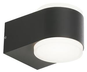 Applique in alluminio pressofuso RING APPLIQUE DOPPIA 4W 4W LED 4000K Dimensione 9x13,1xh7,4 cm Diffusore in acrilico satinato colore GRAFITE