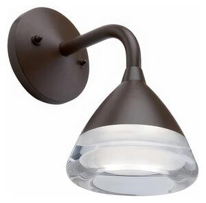 Lampada da parete in alluminio pressofuso GRAAL APPLIQUE IN BASSO Dimensioni 13,1x21,9xh 25,2 cm Diffusore in acrilico 20W LED 4000K colore CORTEN