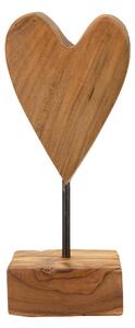 Scultura a forma di cuore in teak riciclato, realizzata a mano, finemente intarsiata Dimensioni 10x10xh 25 CM - 0,5 kg forme tondeggianti Colore legno con venature