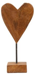 Scultura a forma di cuore in teak riciclato, realizzata a mano, finemente intarsiata Dimensioni 15x10xh 35 CM - 0,9 kg forme tondeggianti Colore legno con venature