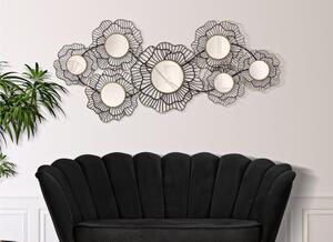 Pannello decorativo 3D dorato composto da fiori con specchi OSAKA 121x5xh 26 cm peso 2,5 kg Multicolor metallo nero oro