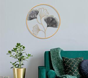 Pannello decorativo 3D con foglie in struttura circolare ,PETAL, � 45,5X3,5cm peso 0,500 kg colori pastello e l'oro creano