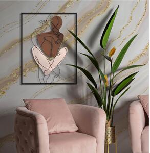 Pannello decorativo 3D da parete in metallo COLOR COUPLE Dimensioi 60x1,3x h 80 cm peso 1,09 kg tratti delicati di figura la figura di una coppia