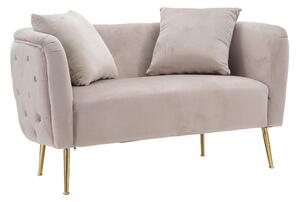 Divanetto in Velluto telaio in metallo Dorato BUCAREST Dimensioni 127x74x h71 cm peso 21 kg rivestimento completamente sfoderabile colore grigio