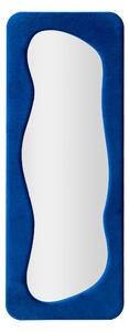 Specchio da parete con cornice in legno rivestita in velluto Blu Linea THEODOR BLUE Dimensioni 60x4x h 160 cm - Colore Blu