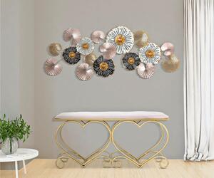 Panca in metallo dorato e tessuto Imbottito HEART ROSA Dimensioni 105x37,5x51, 5 cm peso 7,6 kg rivestimento colore Rosa