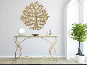 Consolle Tavolo in metallo dorato e Vetro Specchio EXY , Dimensioni 130x40x75 cm, - Peso 12 kg Vetro temperato a specchio