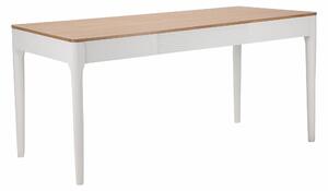Tavolo da pranzo rettangolare in legno bianco Dimensioni 180x90xh 80 cm e peso 35 kg piano in legno marrone