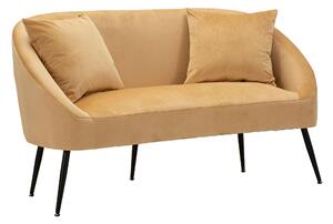 Divano due posti marrone con gambe nere rivestito in morbida pelliccia sintetica SOFA BROWY Dimensioni 137x69xh 79 cm colore Marrone
