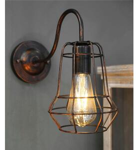 Applique Da Muro in Ferro Vintage 33x15x27,5 cm 40 W E 14 in stile industrial colore nero