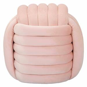 Pouf annodato in velluto crema SOFTY PINK Dimensioni 45x45x h45 cm, Rivestimento di cotone Velluto Rosa