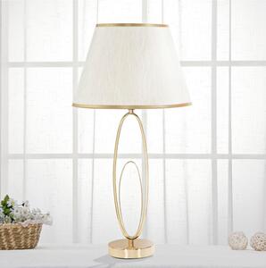 Lampada da tavolo Oro e colore Crema GLAM FLUSH Dimensioni � 30x h 58 cm in metallo e poliestere opaco oro crema