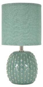 Lampada da comodino con base TURCHESE e decorazioni in rilievo PONTUS PEACH Dimensioni � 15x h 30 cm Lampada E-27 Attacco con filo FILO paralume colore Rosa