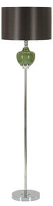 Lampada da terra con base VERDE in vetro EVA ONE diametro 40xh 167 cm paralume in velluto dorato