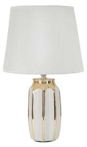 Lampada da tavolo in ceramica bianca e dorata FLORIDA Dimensioni � 30x h 43,5 cm Lampada E-27 Attacco con filo FILO paralume colore bianco e oro