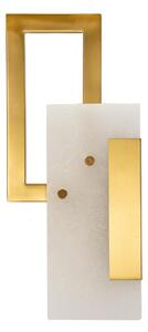 Lampada da parete in metallo dorato WALL LAMP CUBE Dimensioni 15x8x h 33 cm Vetro satinato dalla forma geometrica e regolare