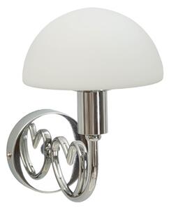 Lampada da parete Applique in metallo Argentato LOVY SILVER Dimensioni 24x13x h 76 cm Vetro satinato dalla forma geometrica e regolare