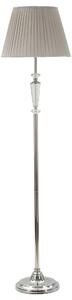 Lampada da terra in metallo argentato e vetro EVA ONE diametro 40xh 164 cm paralume in tessuto grigio