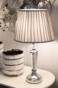 Lampada da tavolo in metallo argentato e vetro Dimensioni � 30x h 56 cm Lampada E-27 Attacco con filo FILO paralume in velluto crema