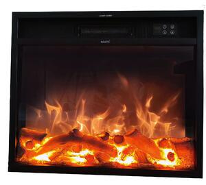 Caminetto Vulcano Bruciatore Elettrico Led Per Camino Da 1500w Mpc Solo Effetto Fiamma Dimensioni 60x15xh 50,3 cm - Peso 11 kg, Fiamma regolabile su 6 livelli di intensit� Nero