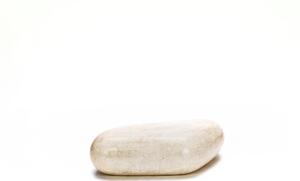 Tavolino Sasso Medium Linea Stone Decor E5, 98x52xh27 cm, colore Beige, Base in Pietra Fossile White Agata, Struttura Interna in Compensato Marino