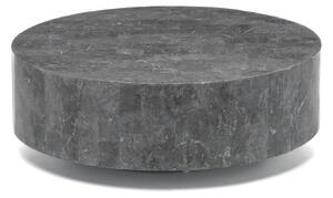 Tavolino Round 1 Stone Decor E5 85x85xh28 cm, Finitura Grigio, Base in Pietra Fossile Gray Stone