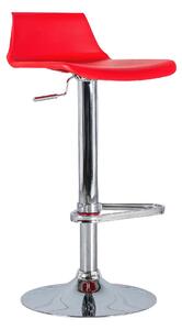 Sgabello Fred Kitchen e Living 39x41xH72 94 cm, ruota a 360 Gradi Seduta e Schienale Rosso, Gambe Grigio, Seduta e Schienale in Polipropilene, Struttura in Metallo