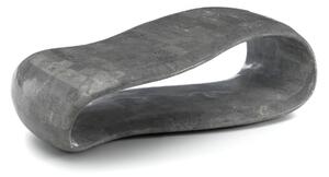 Tavolino Stone Decor E5, 123x60xH34 cm, Finitura Grigio, Base in Pietra Fossile Gray Stone