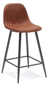 Sgabello in similpelle Brigitte Kitchen & Living 42x52xH93 cm, Seduta marrone, Schienale marrone, Gambe antracite, Materiale Similpelle e Metallo
