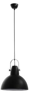Lampada a Sospensione Kande Design Twist 38x38xH165 cm, Paralume Nero Opaco, Cavo Grigio, Rosone Nero Opaco, Materiali Metallo e Acciaio